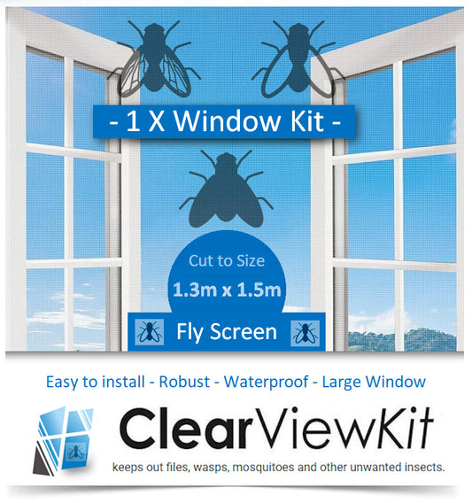 1 X Fly & Insect Mesh Screen Large Window - Cut To Size - 1.3mx1.5m