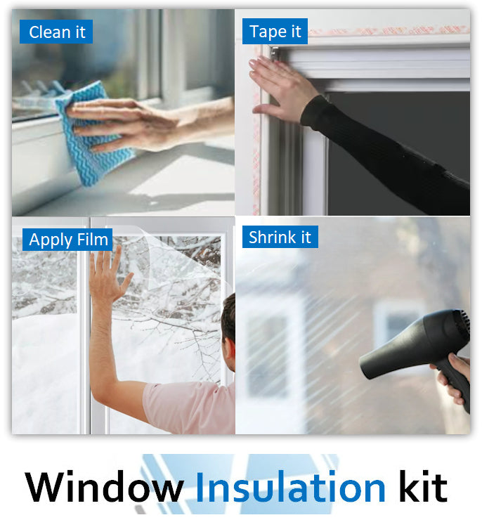 2 x Window Shrink fit film Insulation DIY kit a great home HACK save on your heating bills