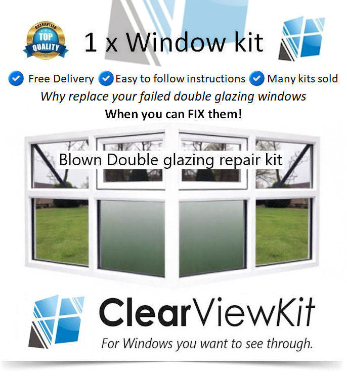 1 x Window kit Clear your failed UPVC double glazing window Clears Condensation
