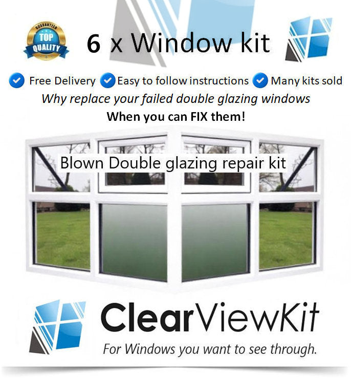 6 x Window kit Clear your failed UPVC double glazing window Clears Condensation