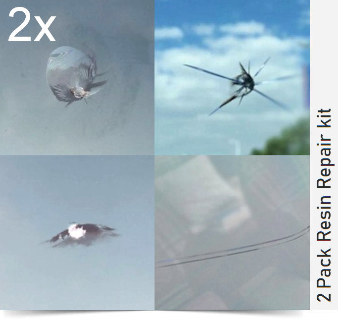 2 Pack Glass Resin Repair kit Scratch Crack Chip Glass & Car Windowscreens