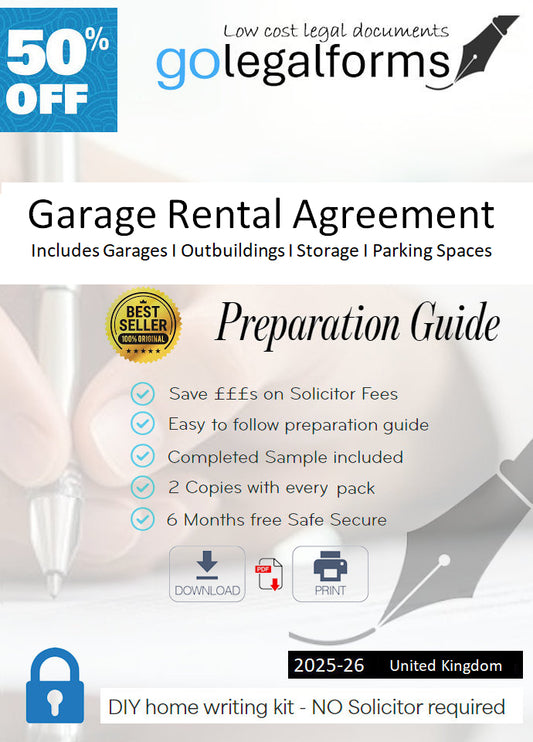 Garage Rental Lease Agreement Home writing Pack - Download & Print