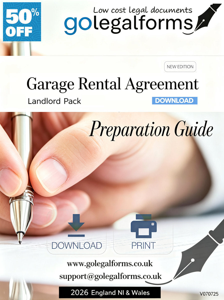 Garage Rental Lease Agreement Home writing Pack - Download & Print