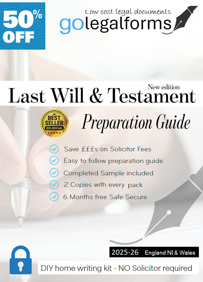 Last Will & Testament Home Writing Pack - NO Solicitor Required