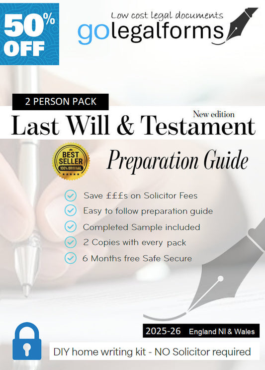 2 Person - Last Will & Testament home writing Pack