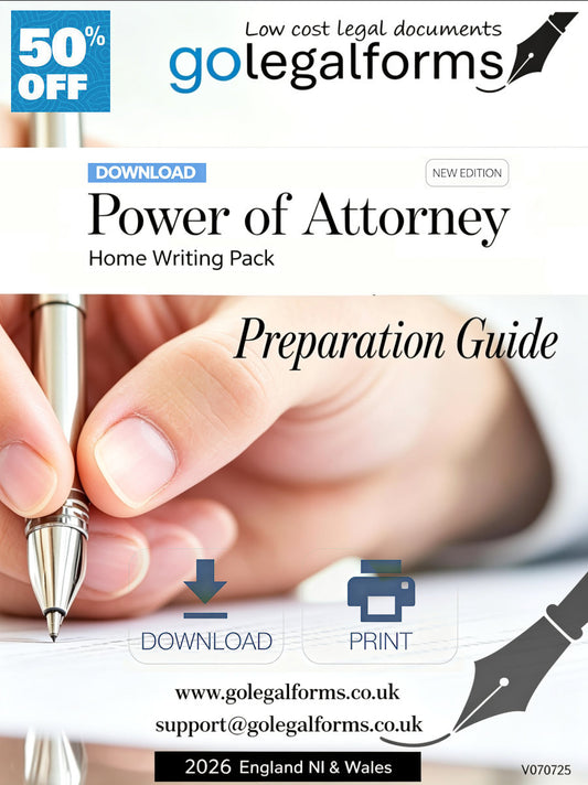 Ordinary Power of Attorney Home writing Pack - Print your Own