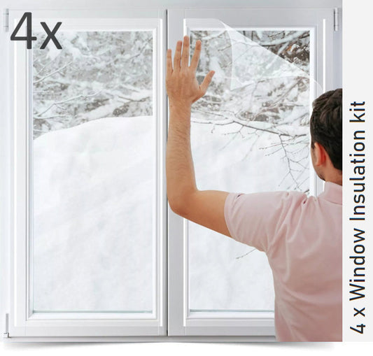 4 x Window Shrink fit film Insulation DIY kit a great home HACK save on your heating bills