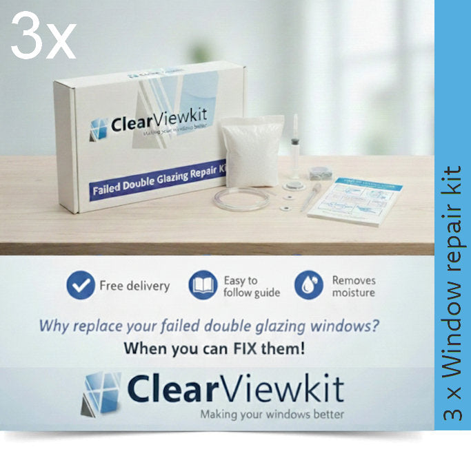 3 x Window kit repair kit Clears trapped condensation