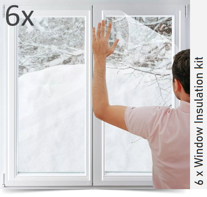 6 x Window Shrink fit film Insulation DIY kit a great home HACK save on your heating bills